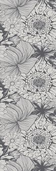 Garnier-Thiebaut Tischdecke Mille Bloom Noir Halbleinen Vorgewaschen 53x150 cm 