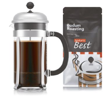 Bodum Kaffeebereiter 8 Tassen 1.0 L incl. einem Beutel Kaffee Chambord 