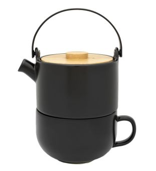 Bredemeijer Tea for One-Set Umea Keramik schwarz matt Bambus 