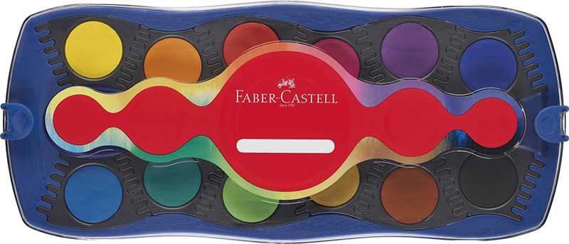 Faber-Castell Farbkasten Connector 12 Farben blau | Fachhändler Tritschler  Stuttgart
