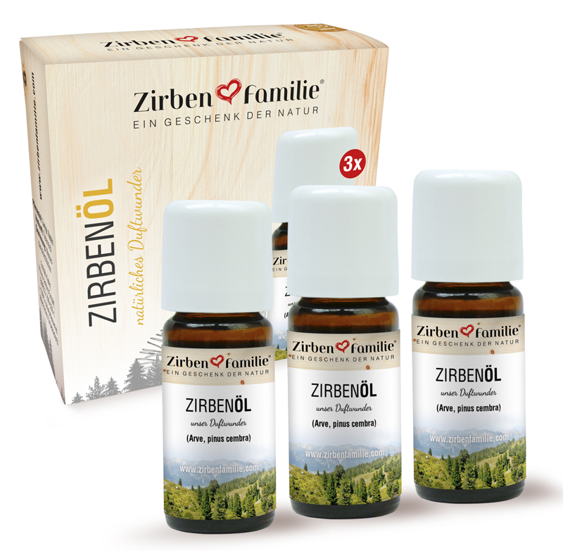 ZirbenFamilie Pack Original ZirbenÖl 10 ml 3er-Pack | Fachhändler  Tritschler Stuttgart